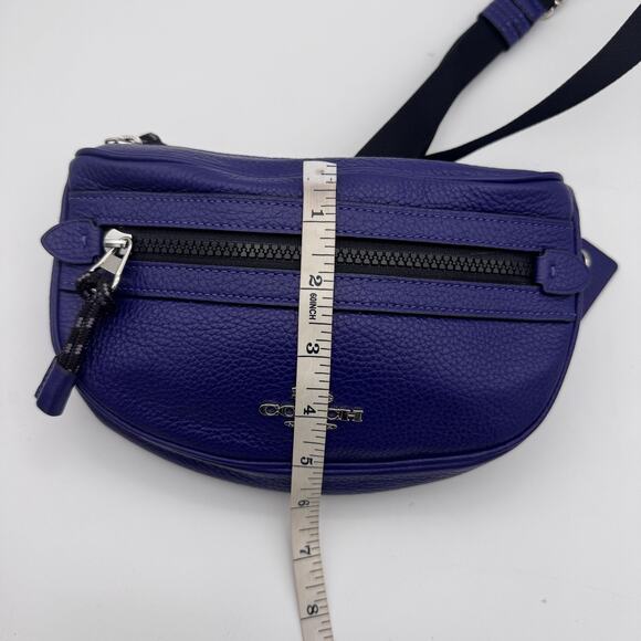Coach Vale Belt Bag Womens Pebbled Leather Crossbody Fanny Pack Adjustable Grape - Picture 15 of 16